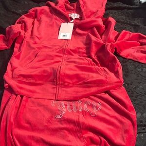 Juicy Couture Vibrant Red Velour Set